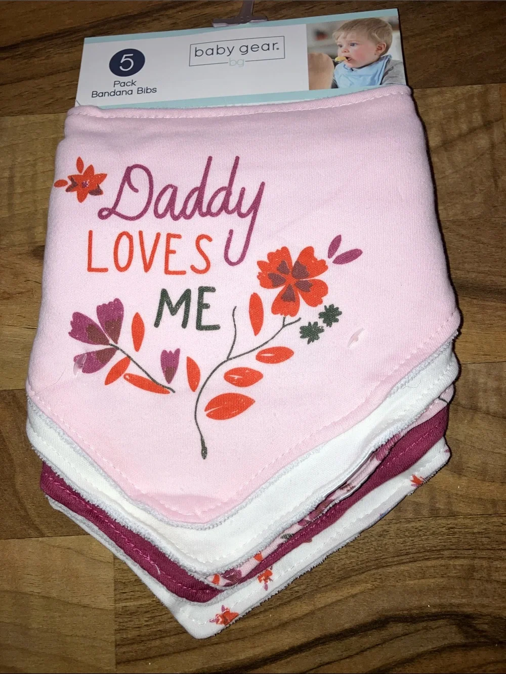 Baby Gear Bandana Bibs Girl pink floral set